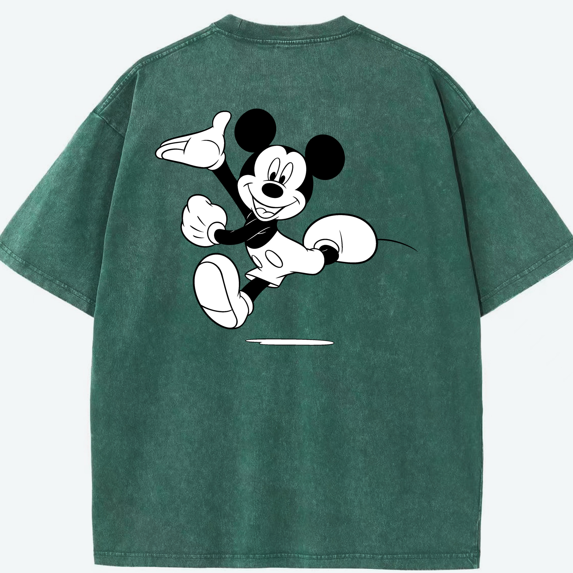 （画像用） ミッキーマウス Mickey Mouse 綿100% ヴィンテージ風 半袖Tシャツ（背面プリント）